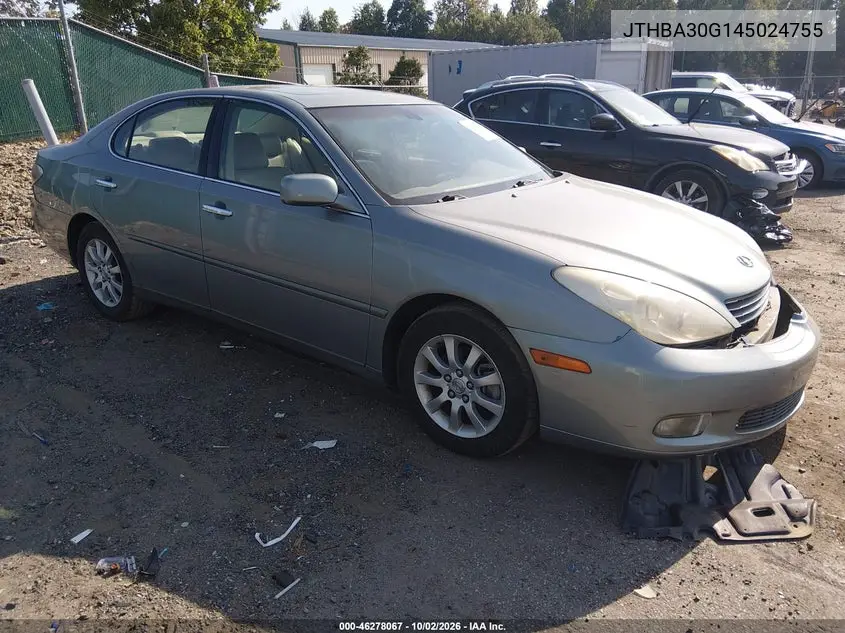 LEXUS ES 2004, VIN JTHBA30G145024755
