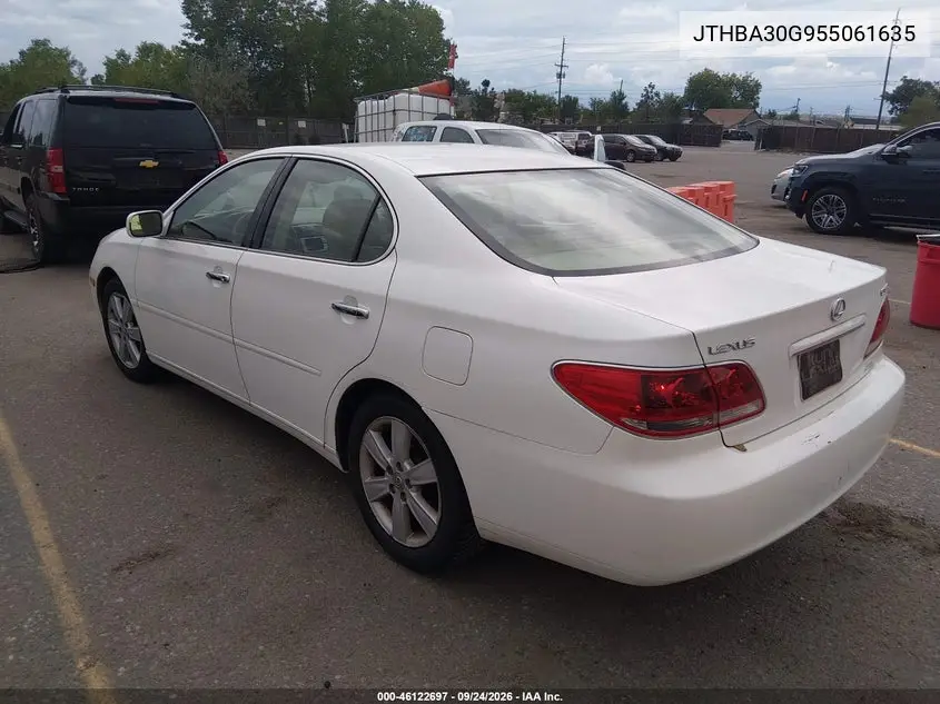 2005 LEXUS ES VIN JTHBA30G955061635 — фото 3