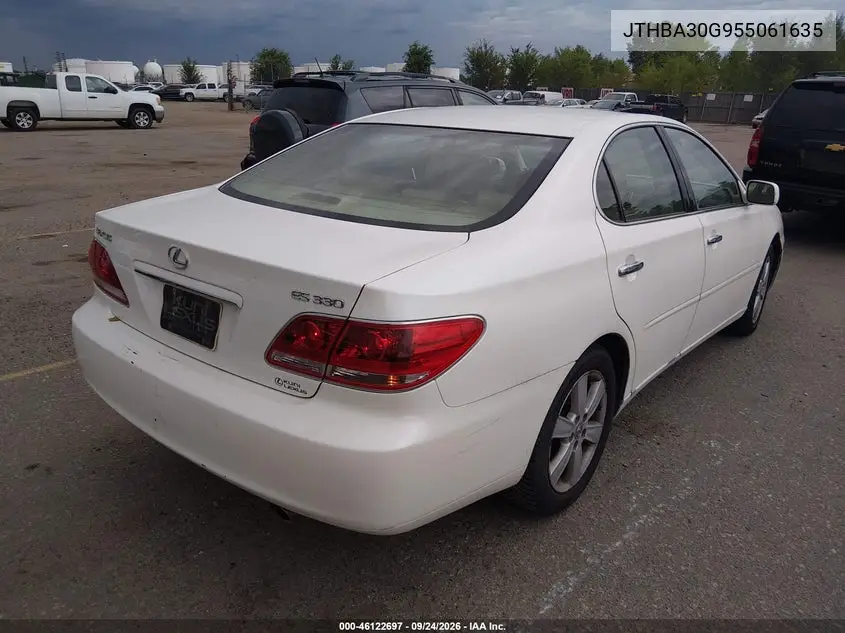 2005 LEXUS ES VIN JTHBA30G955061635 — фото 4