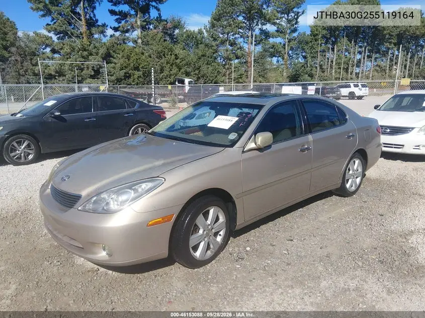 2005 LEXUS ES VIN JTHBA30G255119164 — фото 2