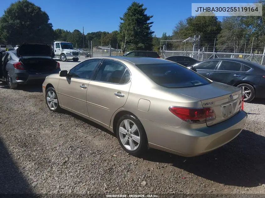 2005 LEXUS ES VIN JTHBA30G255119164 — фото 3