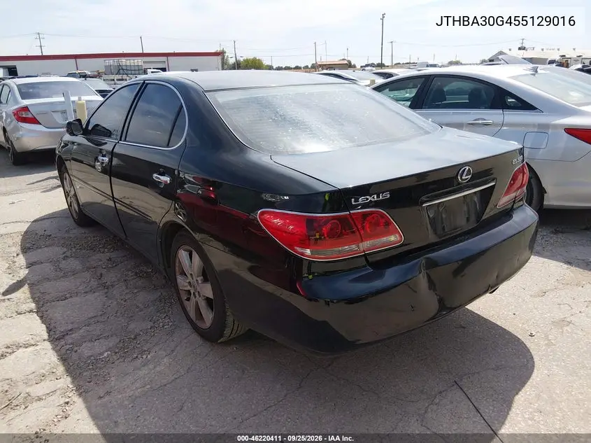 2005 LEXUS ES VIN JTHBA30G455129016 — фото 3