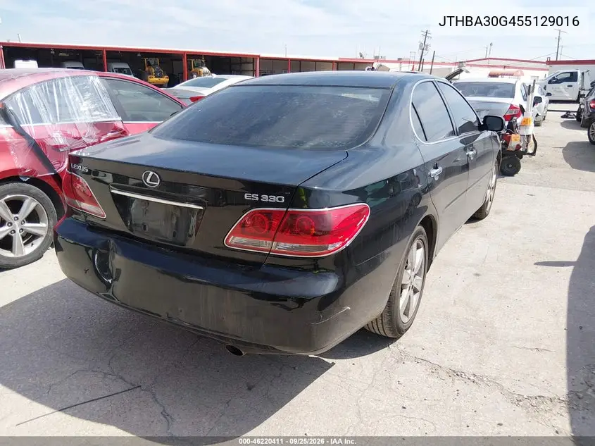 2005 LEXUS ES VIN JTHBA30G455129016 — фото 4