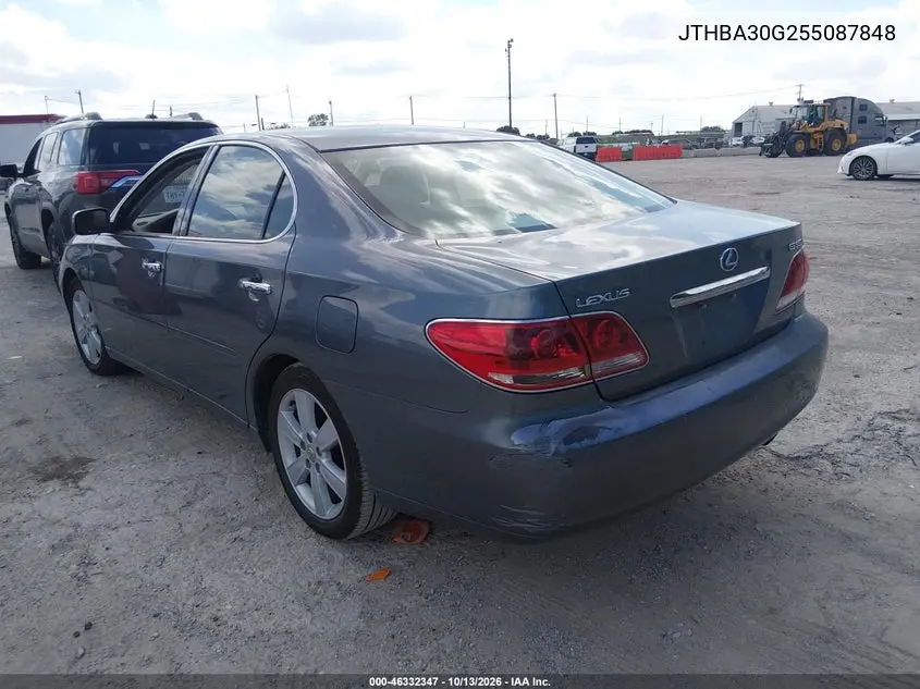 2005 LEXUS ES VIN JTHBA30G255087848 — фото 3