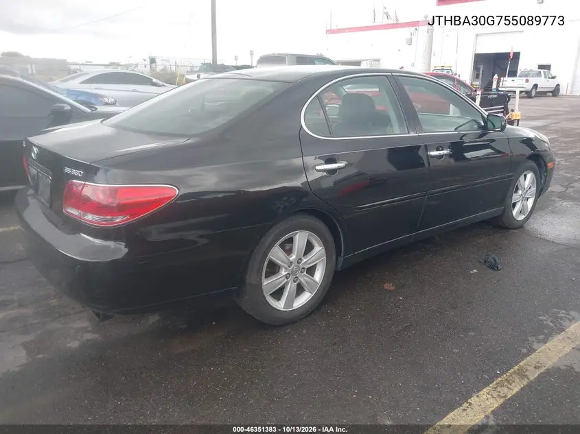 2005 LEXUS ES VIN JTHBA30G755089773 — фото 4