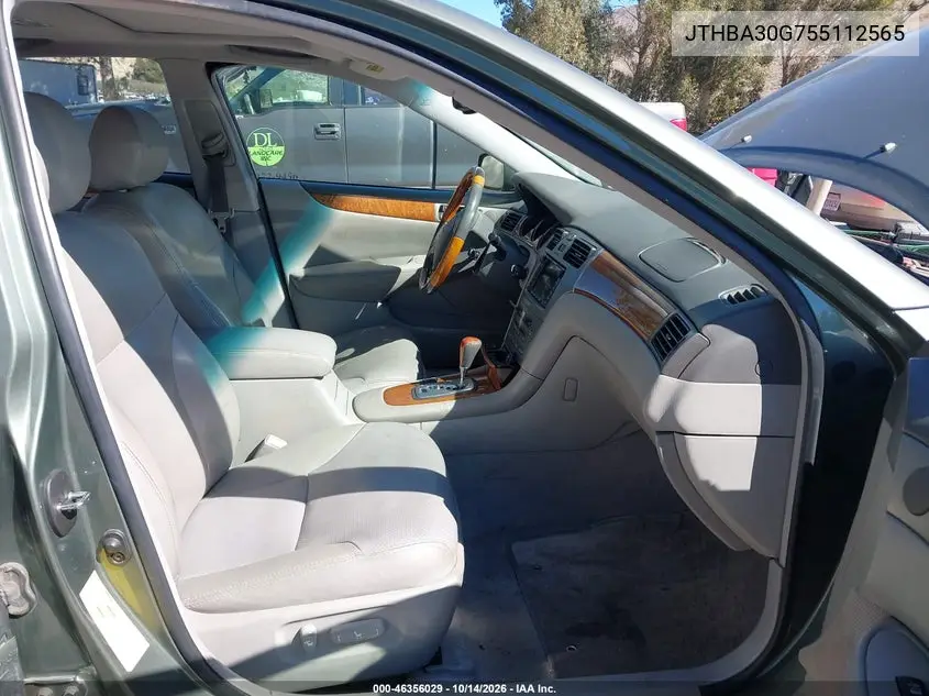 2005 LEXUS ES VIN JTHBA30G755112565 — фото 5
