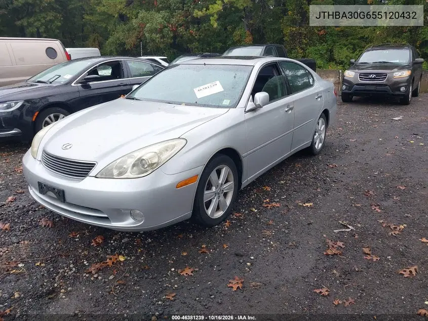 2005 LEXUS ES VIN JTHBA30G655120432 — фото 2