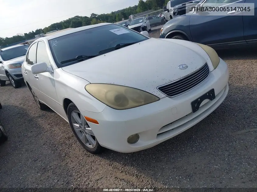 LEXUS ES 2006, VIN JTHBA30G065147045