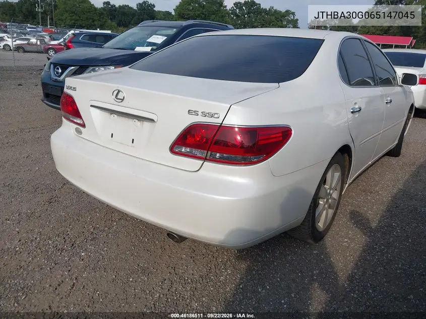 2006 LEXUS ES VIN JTHBA30G065147045 — фото 4