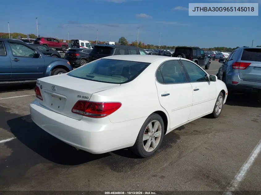 2006 LEXUS ES VIN JTHBA30G965145018 — фото 4