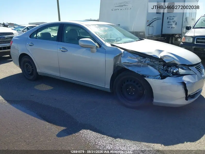 LEXUS ES 2007, VIN JTHBJ46G272002038