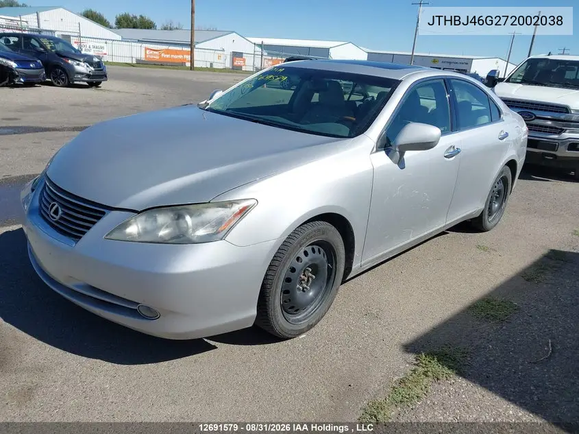 2007 LEXUS ES VIN JTHBJ46G272002038 — фото 2