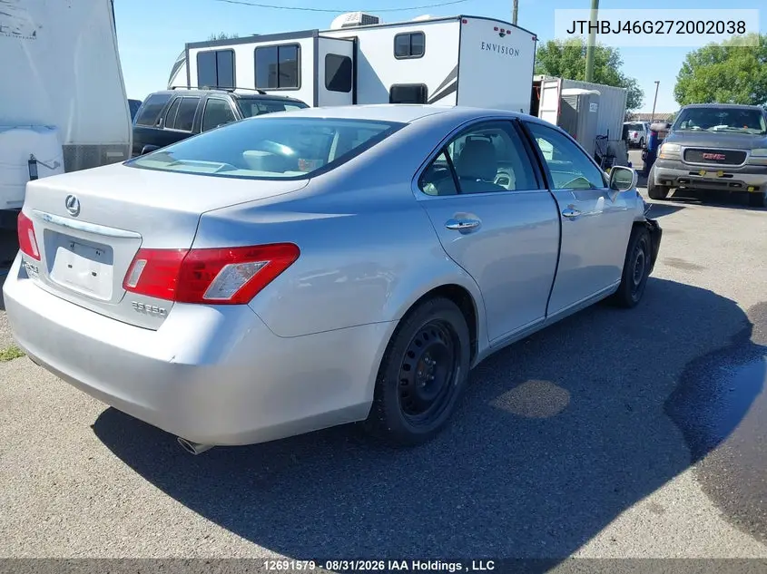 2007 LEXUS ES VIN JTHBJ46G272002038 — фото 4