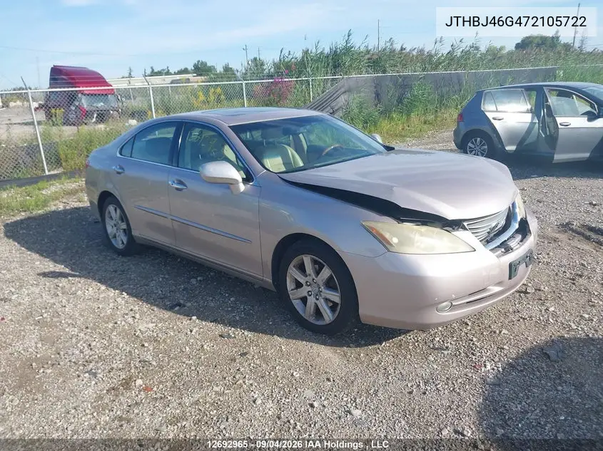 LEXUS ES 2007, VIN JTHBJ46G472105722