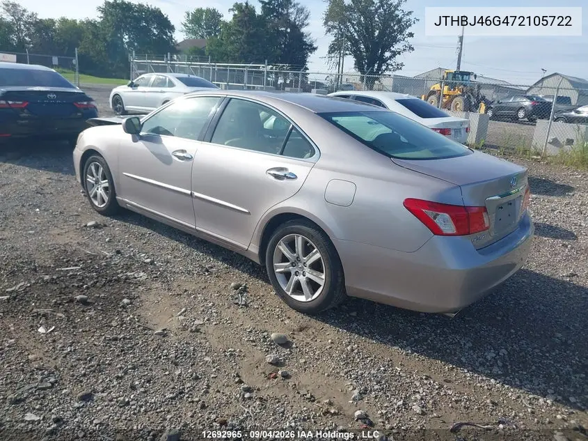 2007 LEXUS ES VIN JTHBJ46G472105722 — фото 3