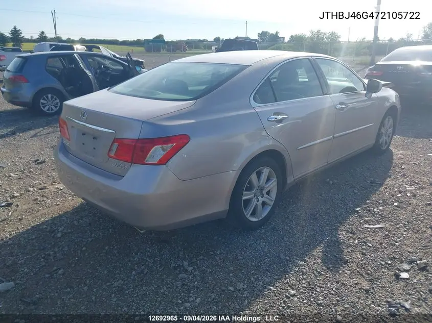 2007 LEXUS ES VIN JTHBJ46G472105722 — фото 4