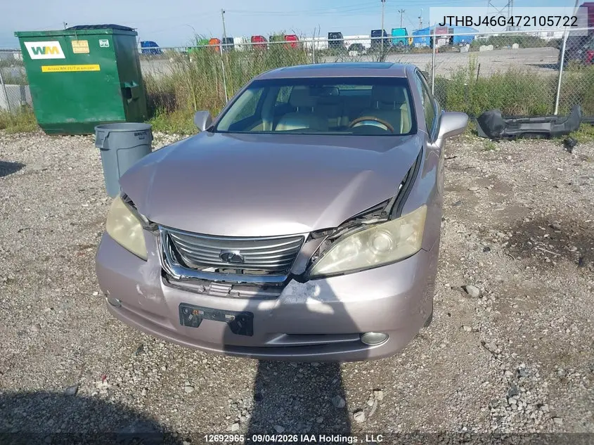 2007 LEXUS ES VIN JTHBJ46G472105722 — фото 6