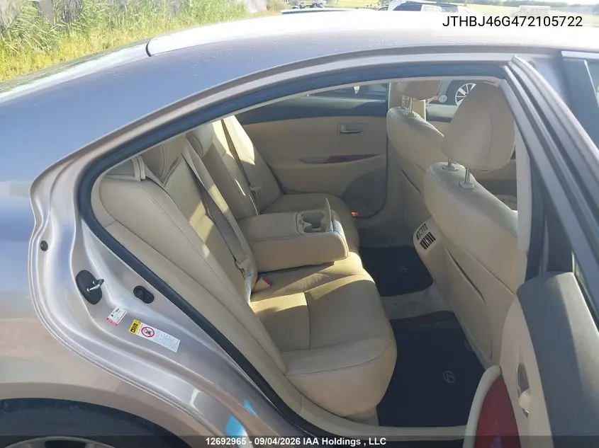 2007 LEXUS ES VIN JTHBJ46G472105722 — фото 8