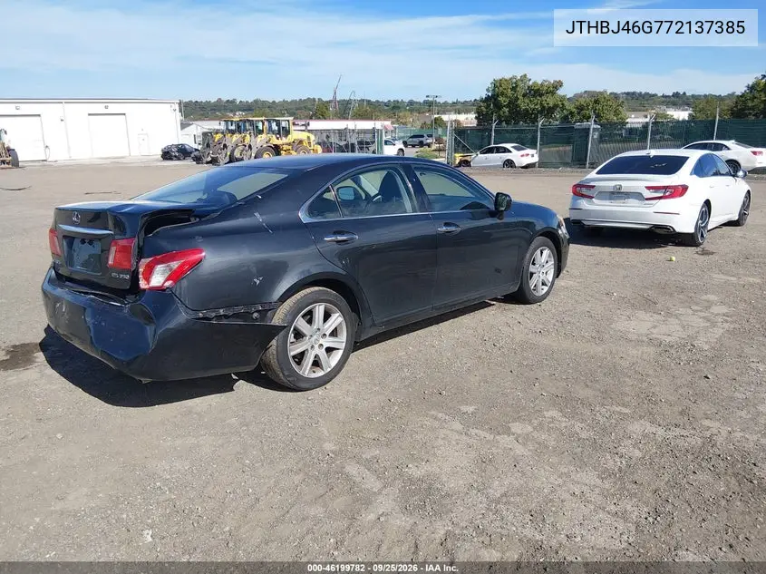 2007 LEXUS ES VIN JTHBJ46G772137385 — фото 4