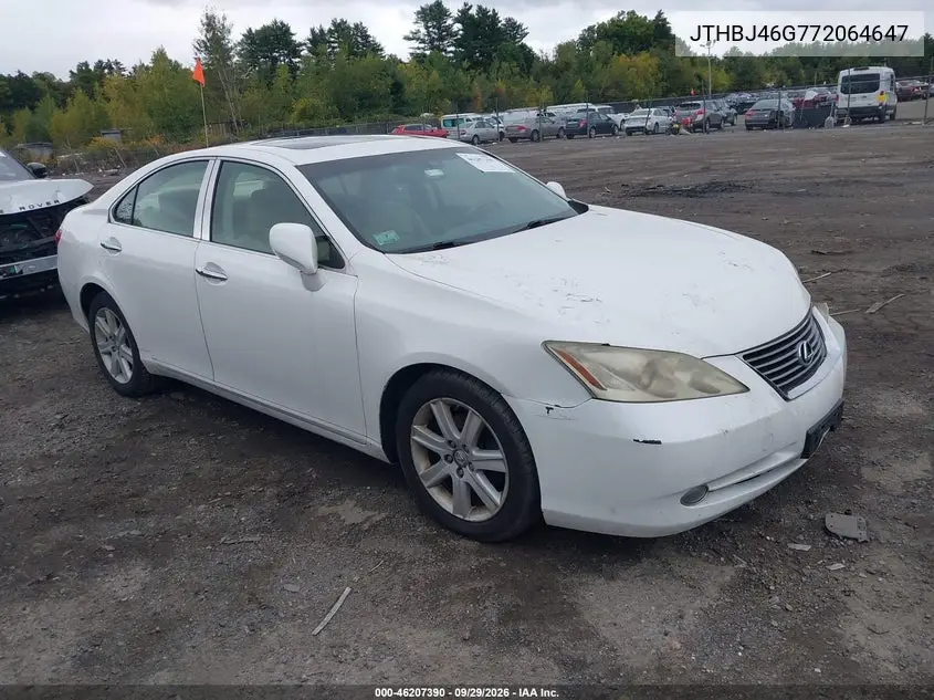 LEXUS ES 2007, VIN JTHBJ46G772064647