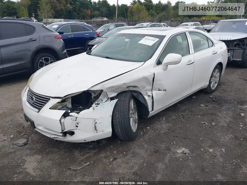 2007 LEXUS ES VIN JTHBJ46G772064647 — фото 2