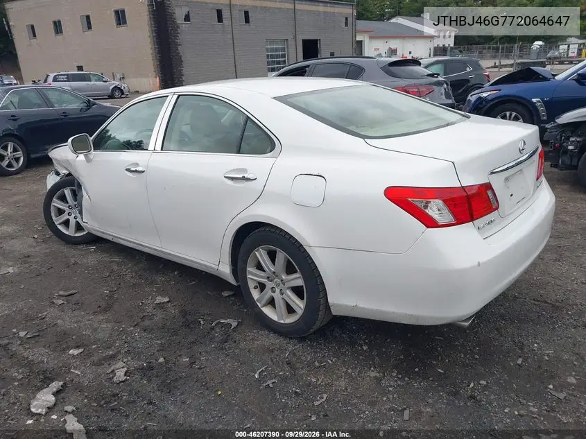 2007 LEXUS ES VIN JTHBJ46G772064647 — фото 3