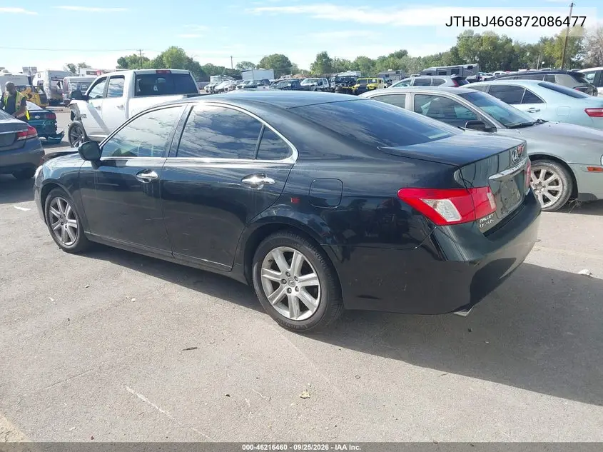 2007 LEXUS ES VIN JTHBJ46G872086477 — фото 3