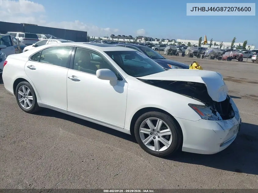 LEXUS ES 2007, VIN JTHBJ46G872076600