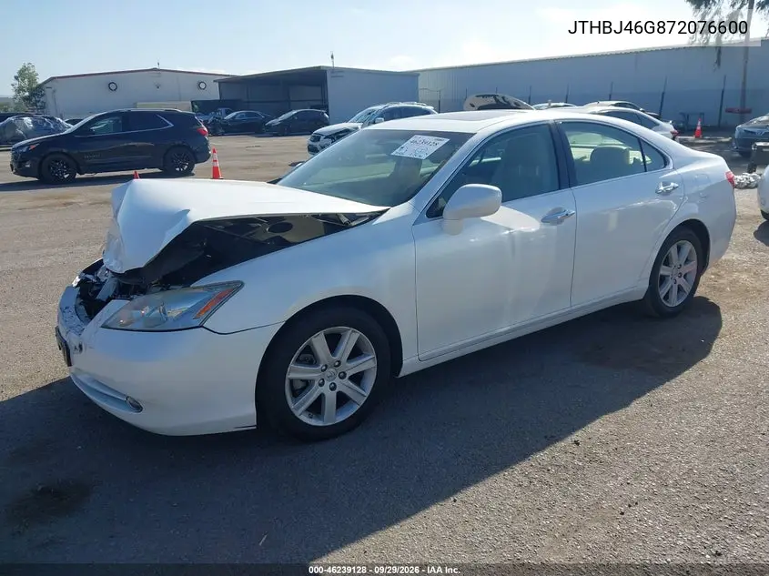 2007 LEXUS ES VIN JTHBJ46G872076600 — фото 2