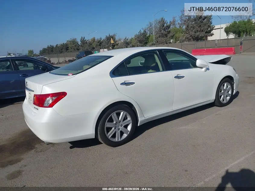 2007 LEXUS ES VIN JTHBJ46G872076600 — фото 4