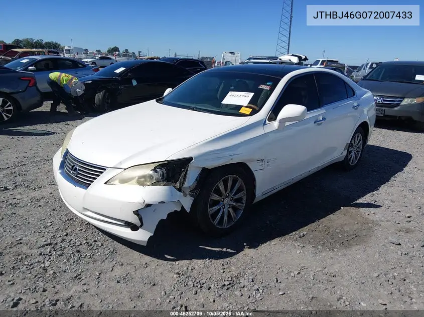 2007 LEXUS ES VIN JTHBJ46G072007433 — фото 2