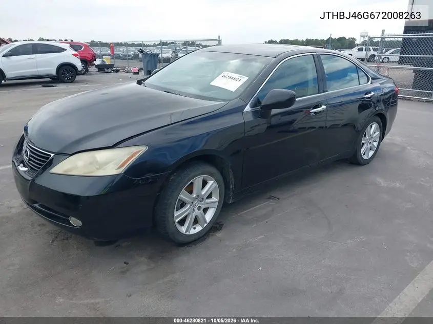 2007 LEXUS ES VIN JTHBJ46G672008263 — фото 2