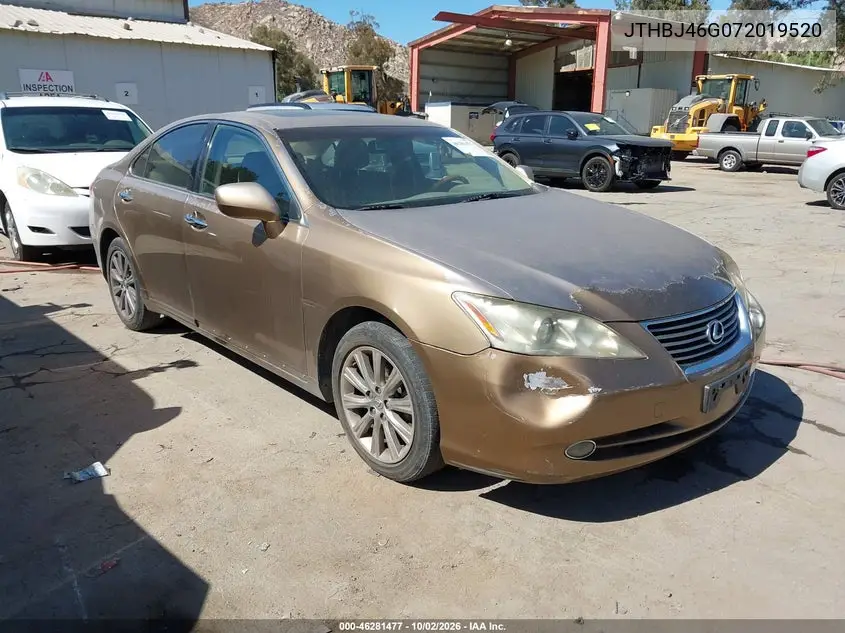 LEXUS ES 2007, VIN JTHBJ46G072019520