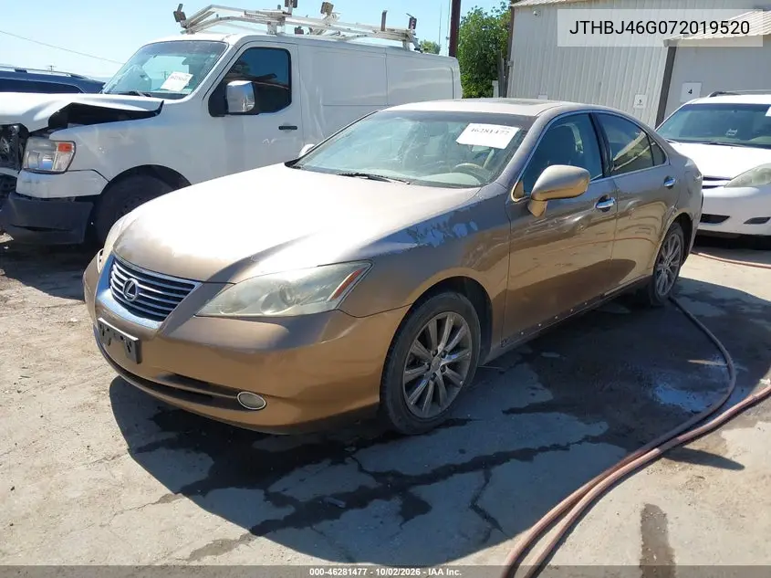 2007 LEXUS ES VIN JTHBJ46G072019520 — фото 2