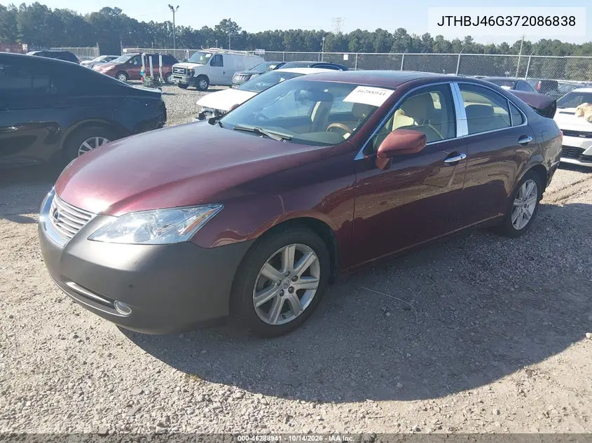 2007 LEXUS ES VIN JTHBJ46G372086838 — фото 2