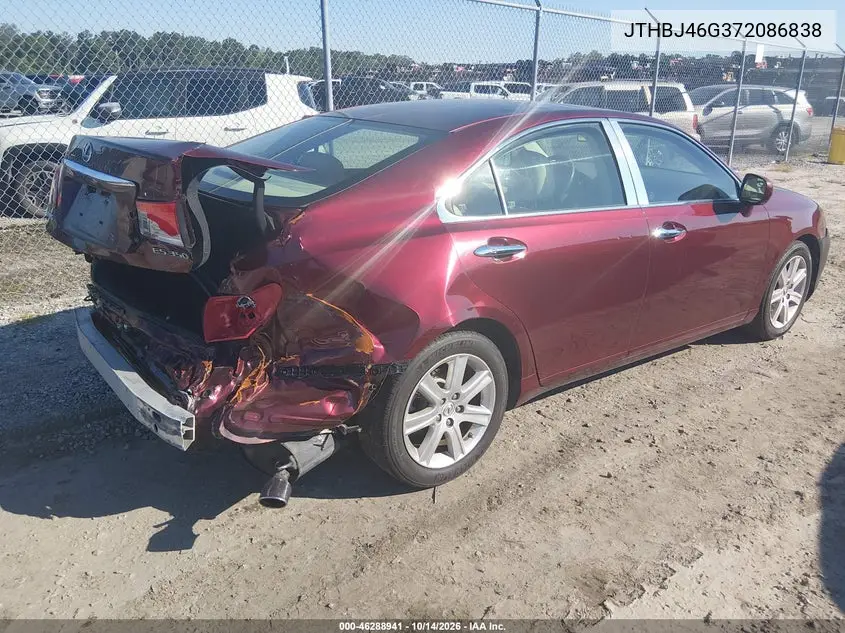 2007 LEXUS ES VIN JTHBJ46G372086838 — фото 4