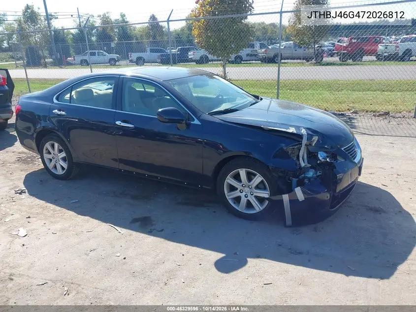 LEXUS ES 2007, VIN JTHBJ46G472026812