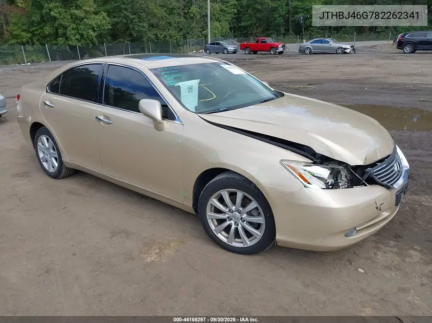 LEXUS ES 2008, VIN JTHBJ46G782262341