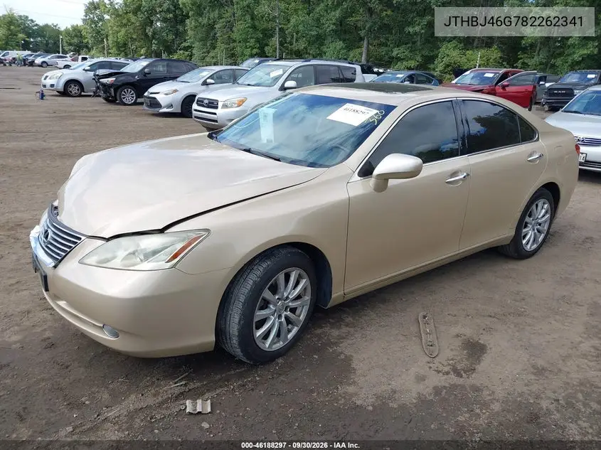 2008 LEXUS ES VIN JTHBJ46G782262341 — фото 2