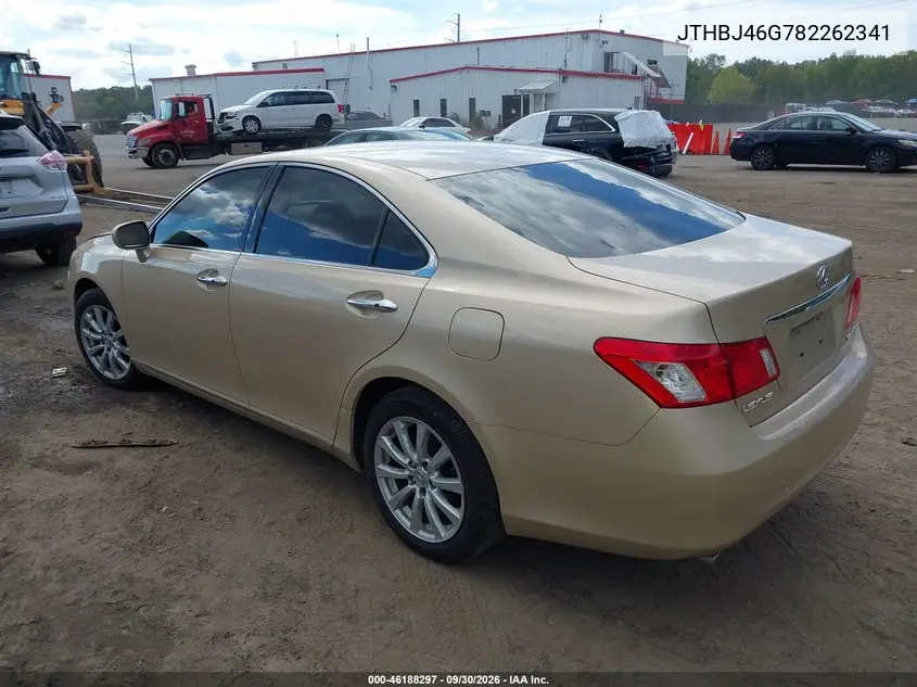 2008 LEXUS ES VIN JTHBJ46G782262341 — фото 3