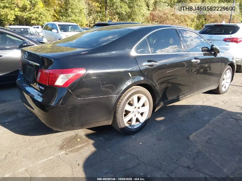 2008 LEXUS ES VIN JTHBJ46G582229600 — фото 4