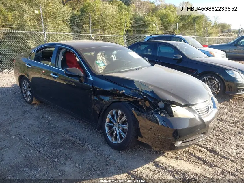 LEXUS ES 2008, VIN JTHBJ46G882233852
