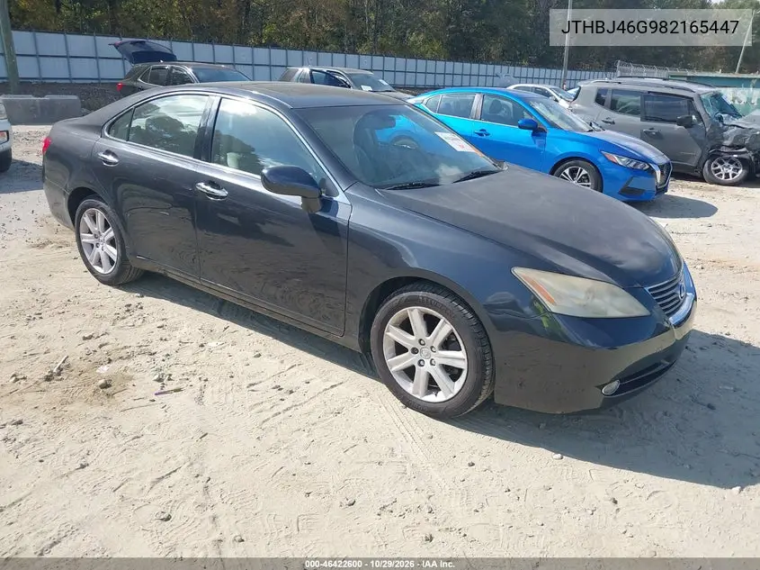LEXUS ES 2008, VIN JTHBJ46G982165447