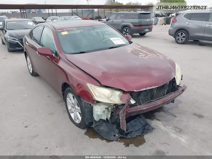 LEXUS ES 2008, VIN JTHBJ46GX82232623