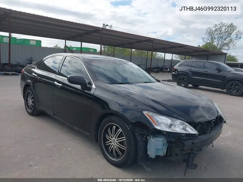 LEXUS ES 2009, VIN JTHBJ46G992320113