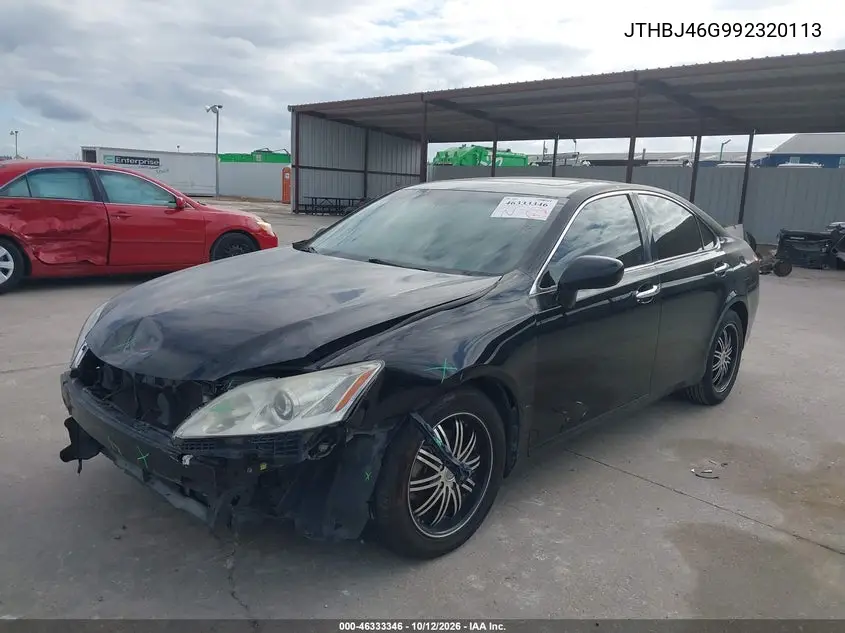 2009 LEXUS ES VIN JTHBJ46G992320113 — фото 2