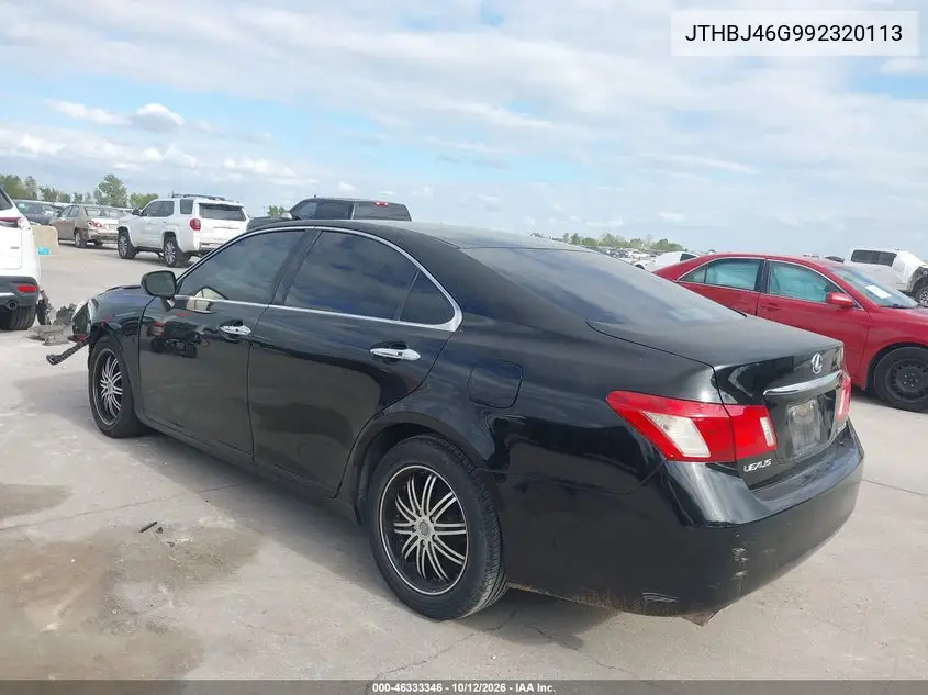 2009 LEXUS ES VIN JTHBJ46G992320113 — фото 3