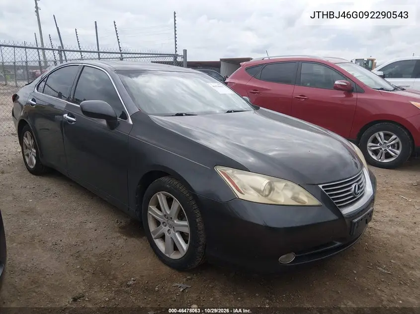 LEXUS ES 2009, VIN JTHBJ46G092290543