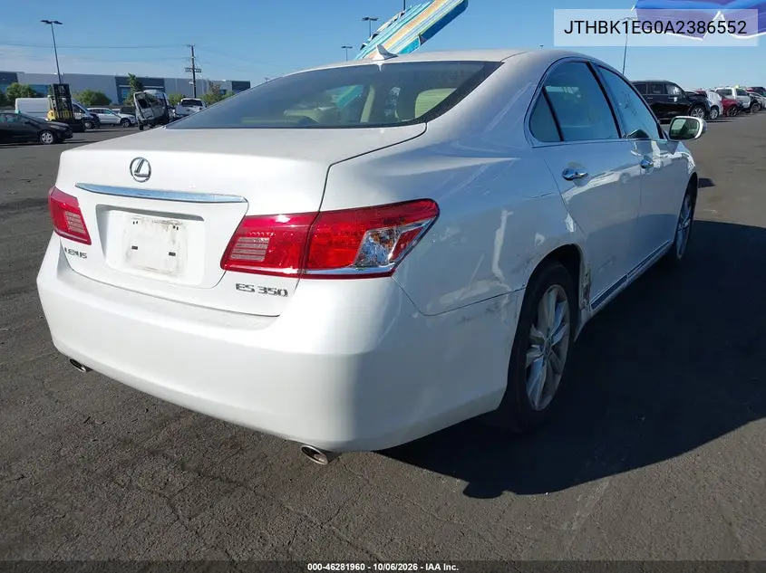 2010 LEXUS ES VIN JTHBK1EG0A2386552 — фото 4