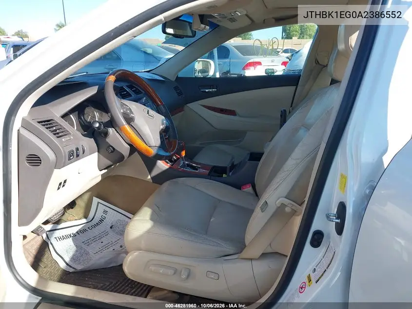 2010 LEXUS ES VIN JTHBK1EG0A2386552 — фото 5